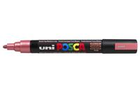 Uni-Posca Posca marker, afm pc-5m, lijndikte 2,5 mm, medium, rood metallic, 1 stuk - thumbnail