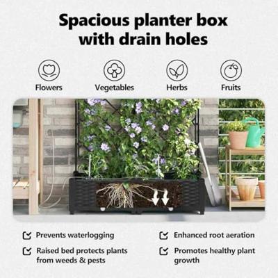 Tuin Bloempot 2 pcs Zwart Staal