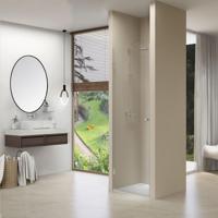 Nisdeur Van Rijn Draaideur 8 mm Met Vaste Wand 87x200 cm Chroom Incl Zwart Muurprofiel - thumbnail