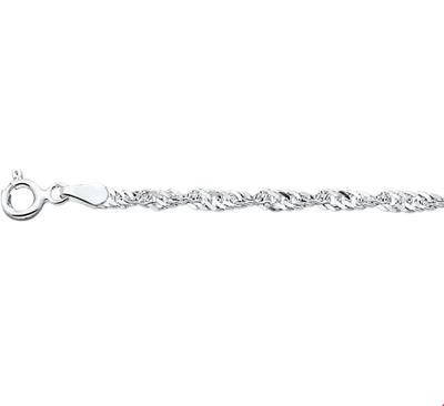 Huiscollectie Zilveren Ketting Singapore 2,25 mm x 45 cm
