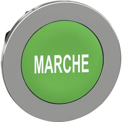 Schneider Electric ZB4FA342 ZB4FA342 Plat, Terugstelbaar (Ø) 30.5 mm Marche Chroom, Groen 1 stuk(s)