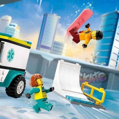 Lego city 60403 ambulance en snowboarder