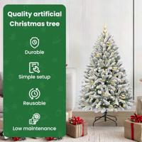 Kunstkerstboom met 150 LED Groen en Wit 120 cm PVC en Metaal - thumbnail