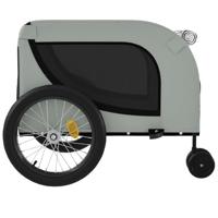 VidaXL Hondenfietstrailer oxford stof en ijzer grijs en zwart - thumbnail