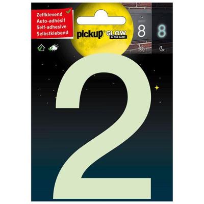 Glow in the dark Nummer 2 - 100 mm zelfklevend. Glow in the dark Nummer 2 - 100 mm zelfklevend.