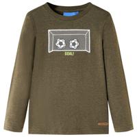 VidaXL Kindershirt met lange mouwen 128 gemêleerd kakikleur - thumbnail