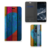 Nokia 5.1 (2018) Book | Wallet Case | Wood Heart - Cadeau voor je Vriend - thumbnail