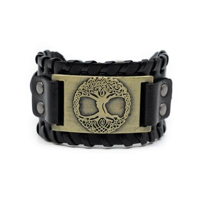 Verstelbare Viking Armband Noorse Levensboom Kunstleer