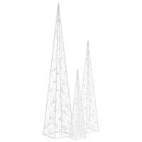 Lichtkegelset decoratief LED 60/90/120 cm acryl blauw - thumbnail