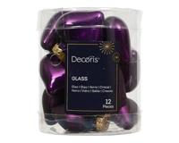Hart glas L2b4,5h4 cm vijg 12 st Decoris - Decoris - thumbnail