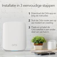 NETGEAR Orbi WiFi 6 Mesh System (RBK352), 2 stuks, AX1800 WiFi 6 router, nieuwe generatie tot 1,8 Gbit/s, betrouwbare dekking van 200 m², compatibel met alle internetboxen - thumbnail