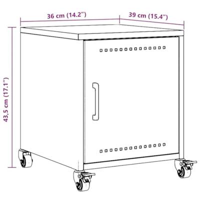 Nachtkastje 36x39x43,5 cm staal antracietkleurig