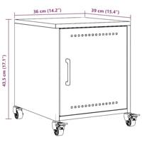 Nachtkastje 36x39x43,5 cm staal antracietkleurig - thumbnail