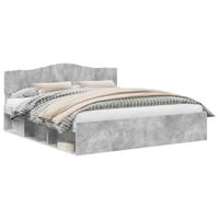 Bedframe met hoofdeinde Beton 180 x 200 cm Massief grenenhout - thumbnail