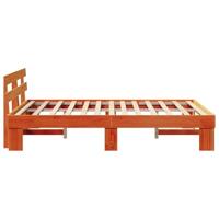 Bedframe met hoofdeinde Bruin 160 x 200 cm Massief grenenhout - thumbnail