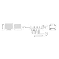 ACT AC6215 HighSpeed USB Hub 2.0 | 7x USB-A | 480 Mbps | On/Off Switch | Zwart - thumbnail