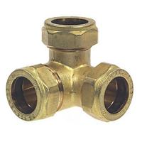 Bonfix knelkoppeling - Hoek T-koppeling - 22mm x 15mm x 22mm - Messing - thumbnail
