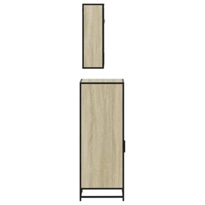 3-delige Badkamermeubelset bewerkt hout sonoma eikenkleurig