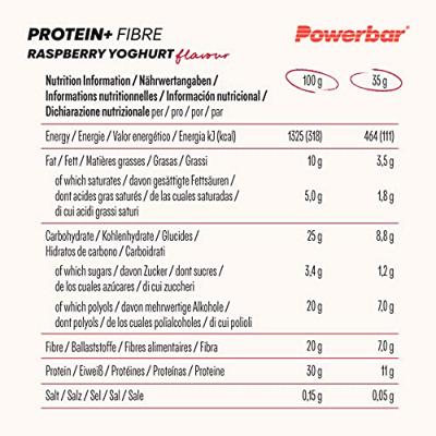 PowerBar Protein Plus Fibra Energiereep Frambozen Yoghurt x24