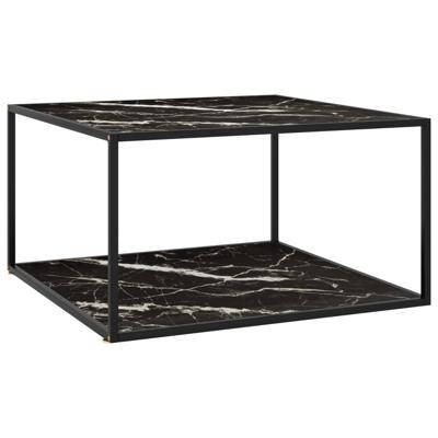 VidaXL Salontafel met zwart marmerglas 90x90x50 cm zwart