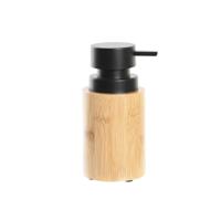 Zeepdispenser DKD Home Decor Zwart Natuurlijk Bamboe Polypropyleen Loft 8 x 8 x 16 cm - thumbnail