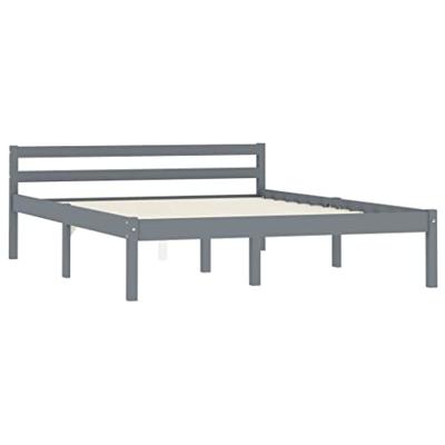 Bedframe massief grenenhout grijs 140x200 cm