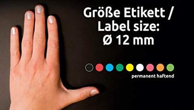Avery Ronde etiketten diameter 12 mm, lichtoranje, 270 stuks