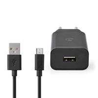 Wandlader | 2,1 A | losse kabel | Micro-USB | zwart - thumbnail