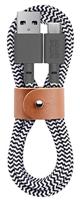 Native Union Riem Kabel USB-C naar USB-A - 1,2 m Ultra-sterke hoge snelheid oplaadkabel met lederen riem compatibel met iPhone 15, Samsung Galaxy Z Fold 5, Flip 5 / S23 Ultra, iPad Pro (Zebra) - thumbnail