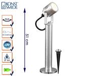 Monza staande lamp PowerLED geborsteld aluminium 51cm 7918-310 - thumbnail