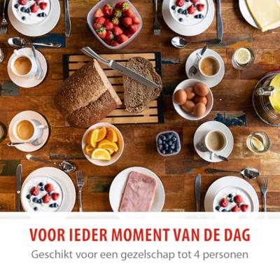 Ontbijtset 16 delig wit aardewerk - thumbnail