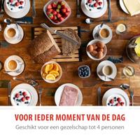 Ontbijtset 16 delig wit aardewerk - thumbnail