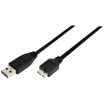 LogiLink CU0037 USB-kabel USB 3.2 Gen1 (USB 3.0 / USB 3.1 Gen1) USB-A stekker, USB-micro-B 3.0 stekker 0.60 m Zwart