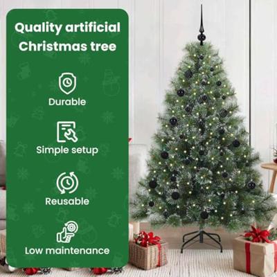 Kunstkerstboom met 150 LED met standaard Groen 150 cm PE en PVC Kunstkerstboom met 150 LED met standaard Groen 150 cm PE en PVC