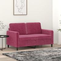 Tweezitsbank 120 cm fluweel wijnrood - thumbnail