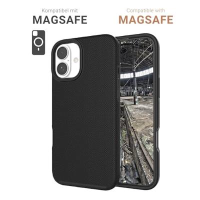 JT Berlin BackCase Pankow Solid Backcover Apple iPhone 16 Zwart MagSafe compatible, Inductieve lading, Stootbestendig