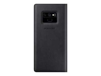 Leather Cover - Flip cover voor mobiele telefoon - kalfsleer - zwart - voor Galaxy Note9, Note9 Enterprise Edition, Note9 Ultimate Edition