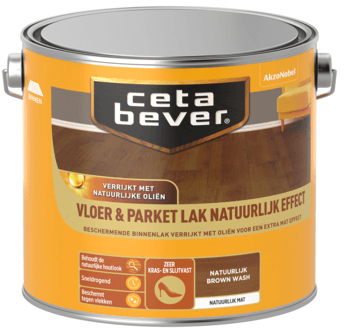 Cetabever Vloer en Parket Lak Natuurlijk Effect Mat - Brown Wash - 2,5 liter