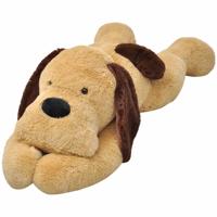 vidaXL Knuffelbeest hond 120 cm pluche bruin - thumbnail