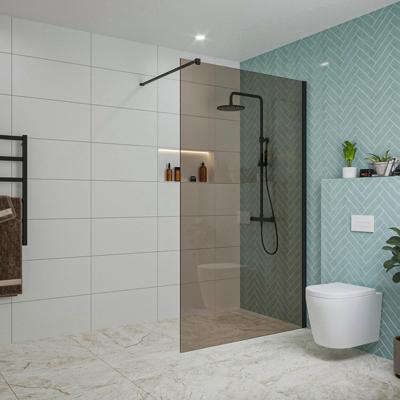 Fortifura Galeria inloopdouche - 110x200cm - rookglas - wandarm - mat zwart SW915252/SW797905 Fortifura Galeria inloopdouche - 110x200cm - rookglas - wandarm - mat zwart SW915252/SW797905