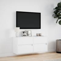 Tv-wandmeubel met LED-verlichting 100x31x45 cm wit - thumbnail