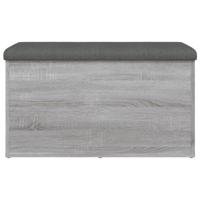 Opbergbankje 82x42x45 cm bewerkt hout grijs sonoma eikenkleurig - thumbnail