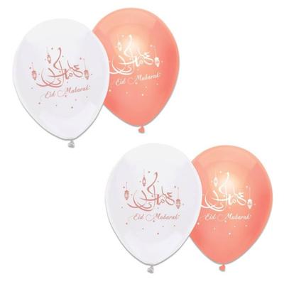 Ballonnen Eid Mubarak Rosé goud/Wit (6st)