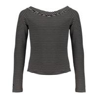 Frankie & Liberty Meisjes sweat shirt - Puck - Stripes Off White Black - thumbnail