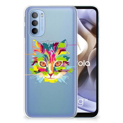 Motorola Moto G31 | G41 Telefoonhoesje met Naam Cat Color Motorola Moto G31 | G41 Telefoonhoesje met Naam Cat Color
