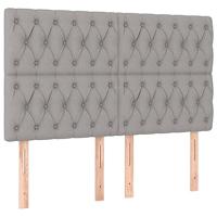 Boxspring met matras stof lichtgrijs 140x200 cm - thumbnail