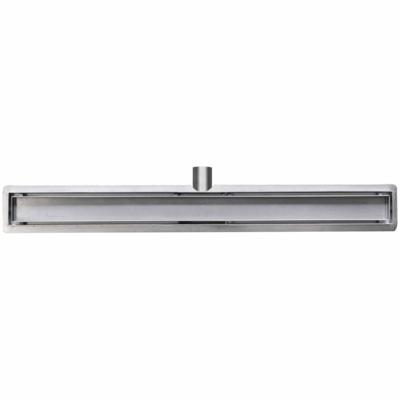 Wiesbaden RVS douchegoot+flens met tegelrooster 100x7