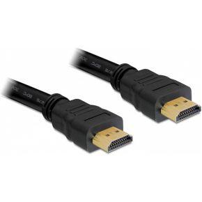 Delock 82710 HDMI-kabel HDMI Aansluitkabel HDMI-A-stekker 15 m Zwart Rond, 4K UHD, Vergulde steekcontacten, Verdraaid