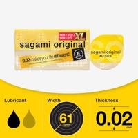 Sagami Original 0.02 Size XL (61mm) - Ultradunne Latexvrije Condooms - Copy 6 stuks - thumbnail