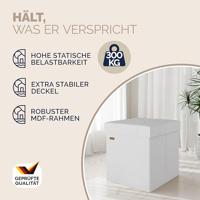 Opvouwbare poef met opslag wit - thumbnail